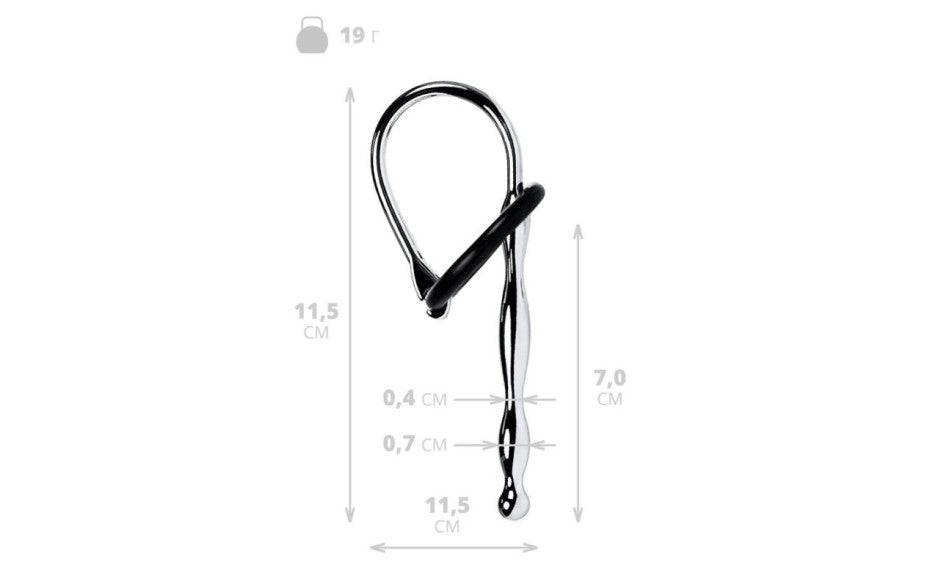 Urethral Plug w Black Silicone Ring