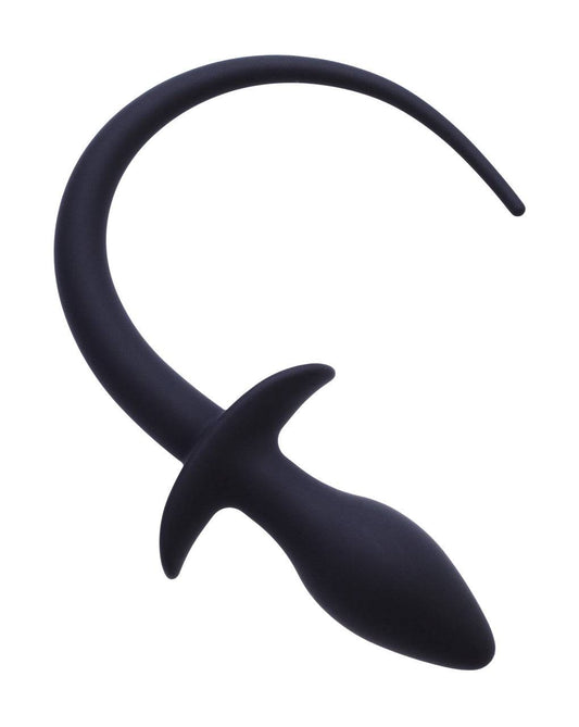 KinKi Silicone Tail Butt Plug - Black - Bondage Shop