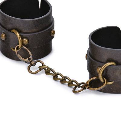 Vintage Leather Restraints with D-Ring - Bondage Shop