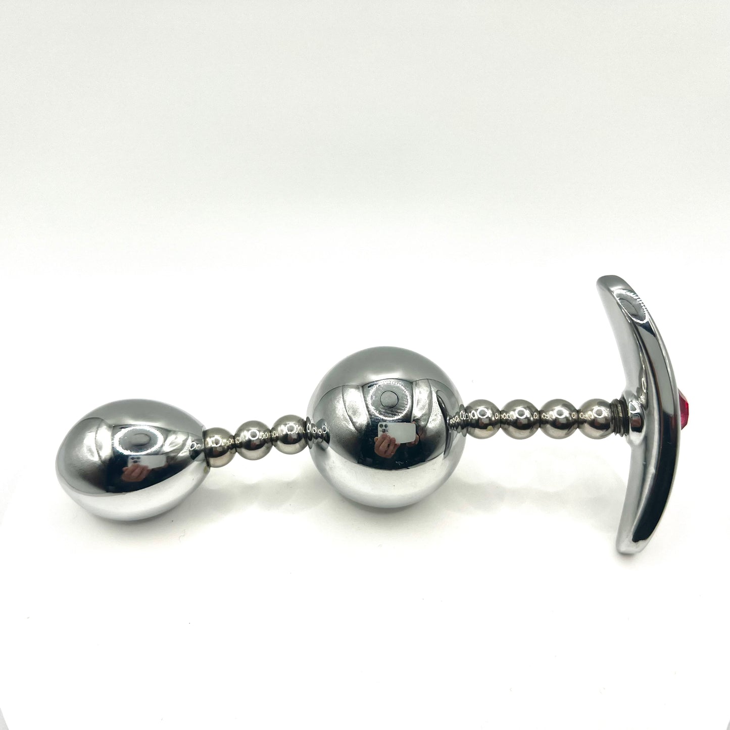 Dual Bulb Metal Butt Plug - 4.7 Inch