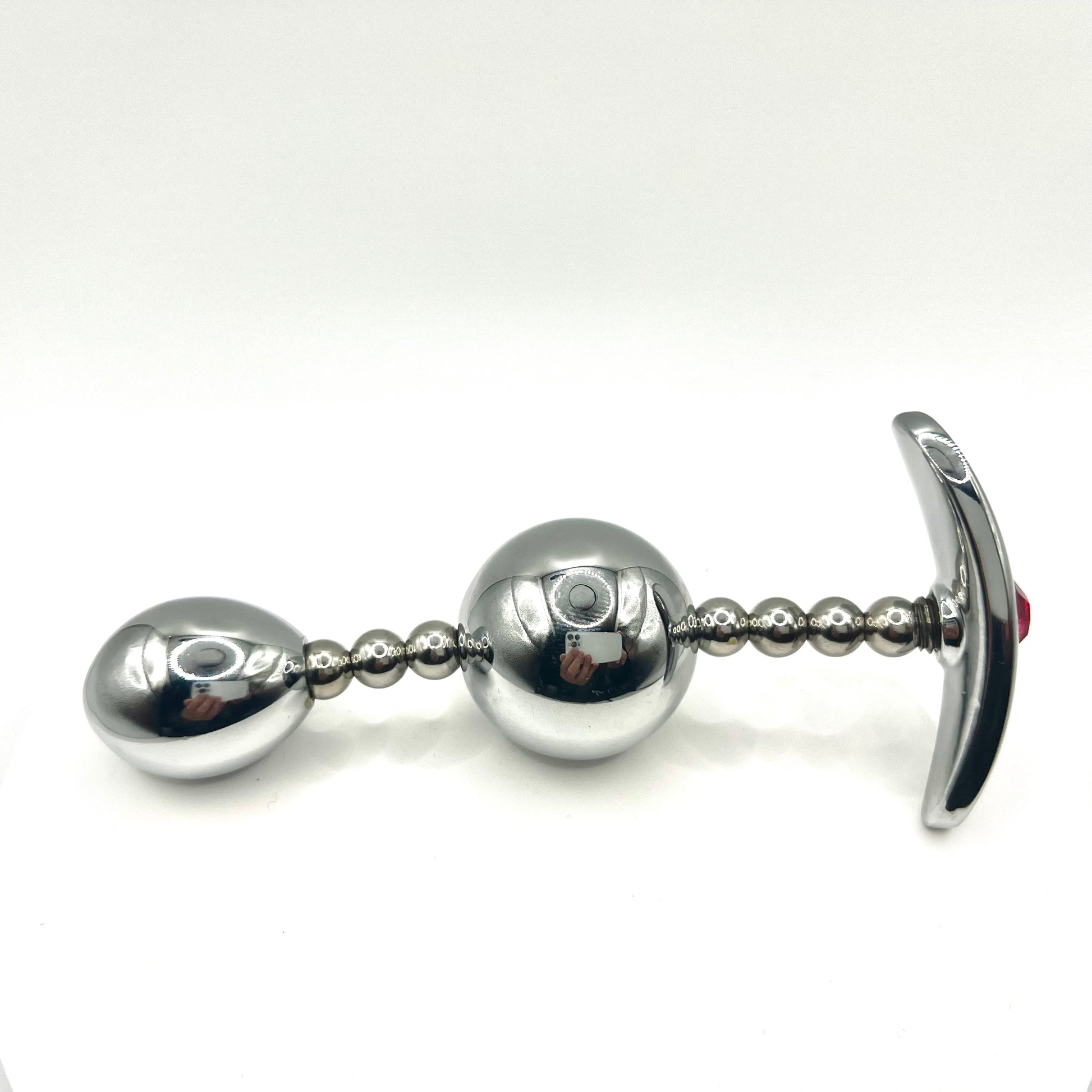 Dual Bulb Metal Butt Plug - 4.7 Inch - Bondage Shop