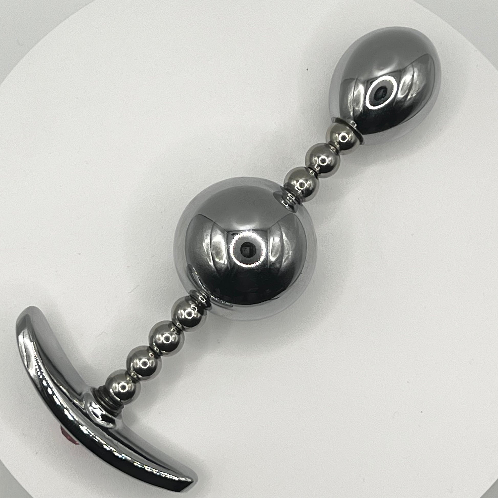 Dual Bulb Metal Butt Plug - 4.7 Inch - Bondage Shop
