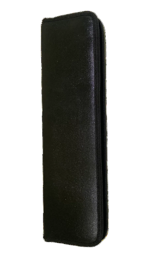 Black leather wallet on a white background which stores BAKES SOUND SET