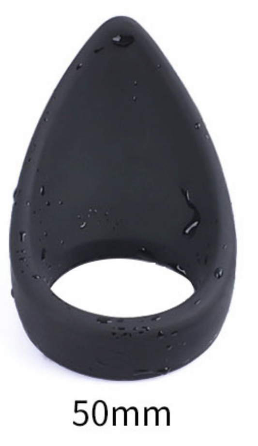 TEARDROP BLACK SILICONE COCK RING