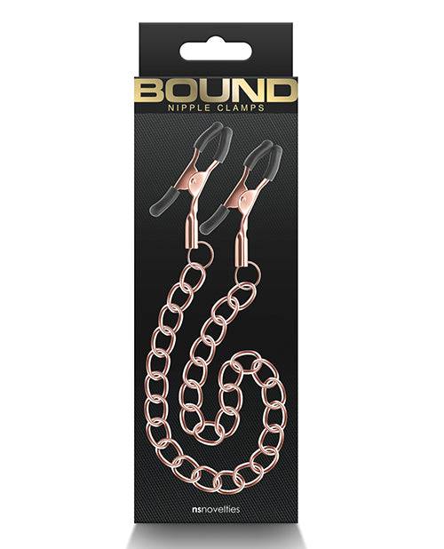 Bound Nipple Clamps - Rose Gold Chain - Bondage Shop
