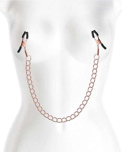 Bound Nipple Clamps - Rose Gold Chain - Bondage Shop