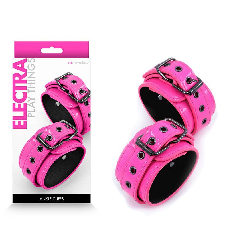 Electra Ankle Cuffs - Pink - Bondage Shop