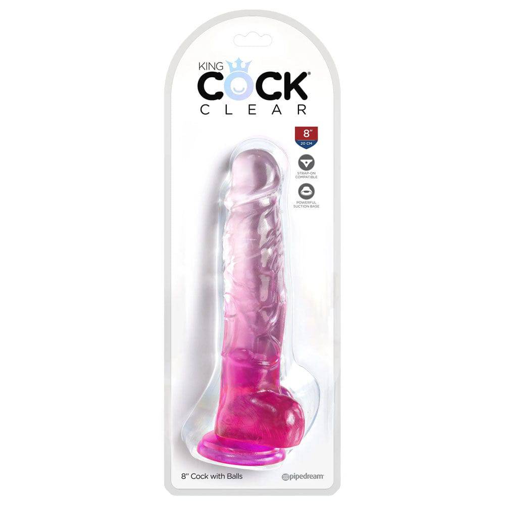 8'' Cock with Balls - Pink