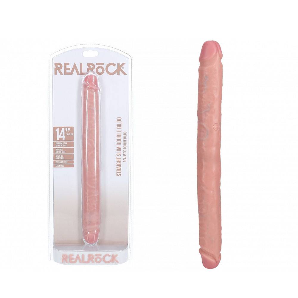 Straight Slim Double Dildo - Light