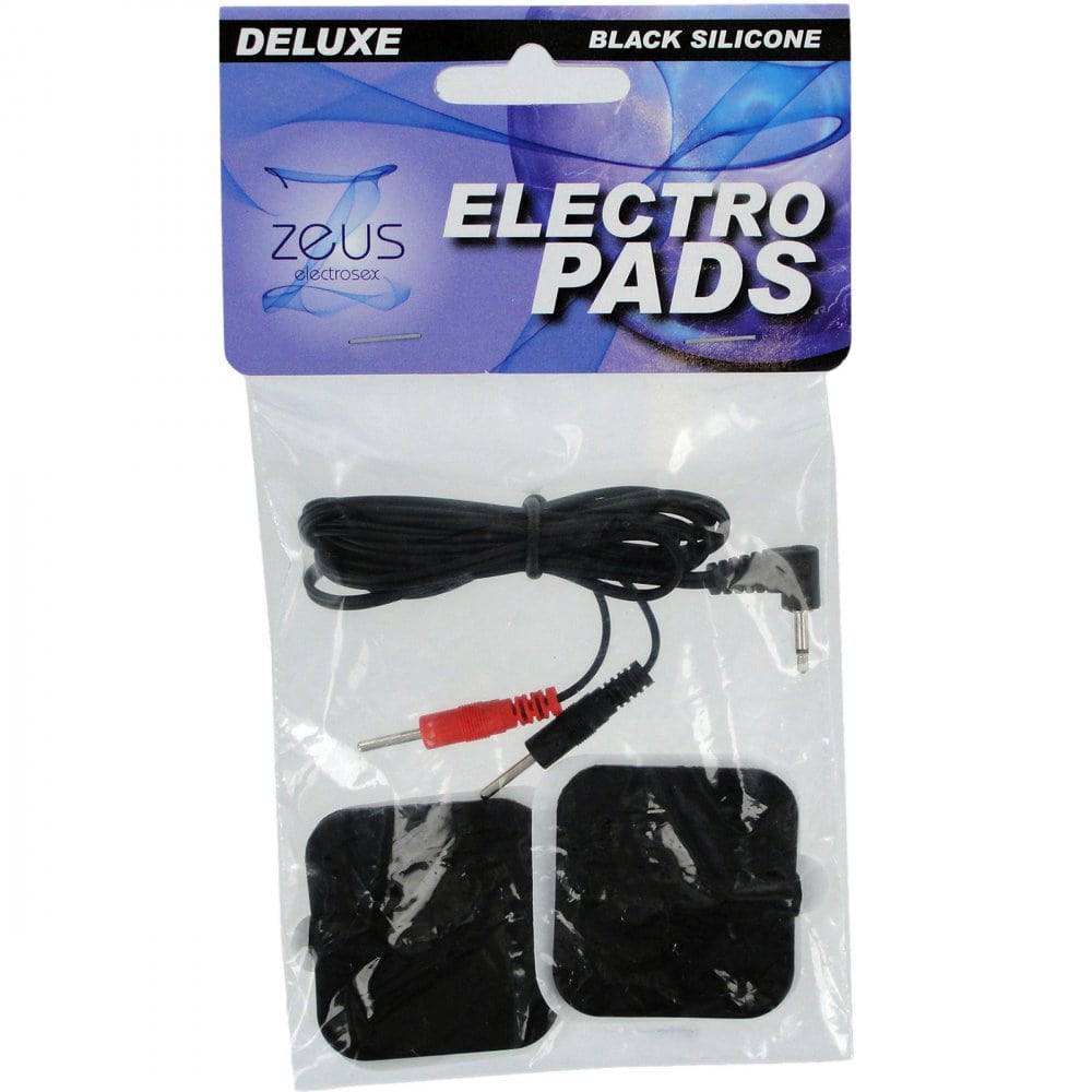 Zeus Electrosex- Deluxe Silicone Black Electro Pads - Bondage Shop
