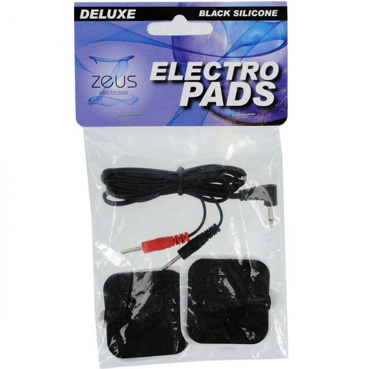 Zeus Electrosex- Deluxe Silicone Black Electro Pads - Bondage Shop