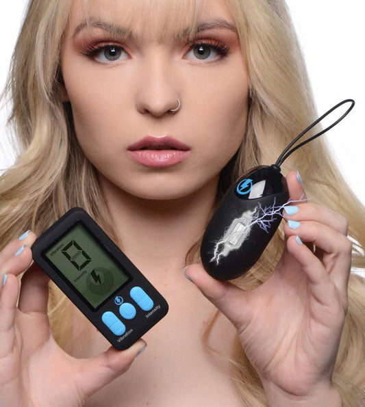 Zeus Electrosex- Silicone Vibrating Egg with Remote Control - Bondage Shop