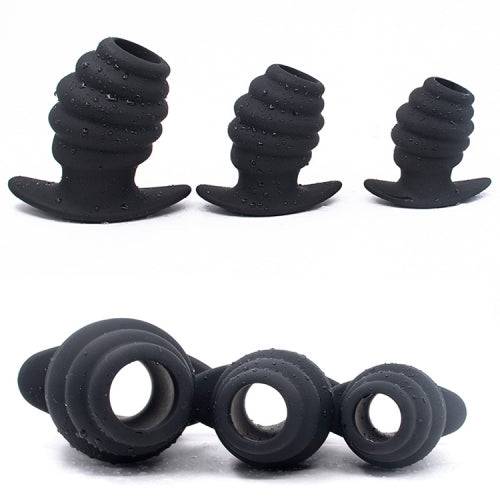 Ribbed Silicone Screw Tunnel Plug