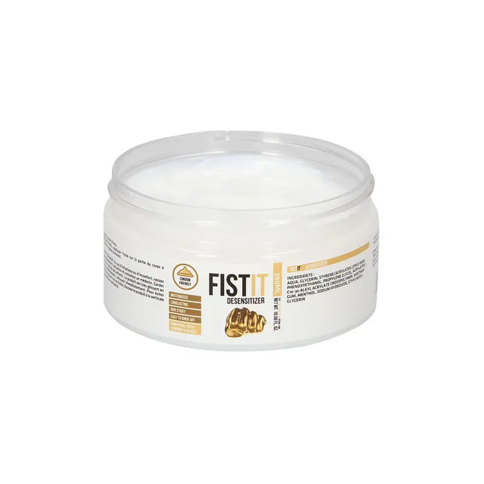 Jar of Fist Desensitizer on a white background