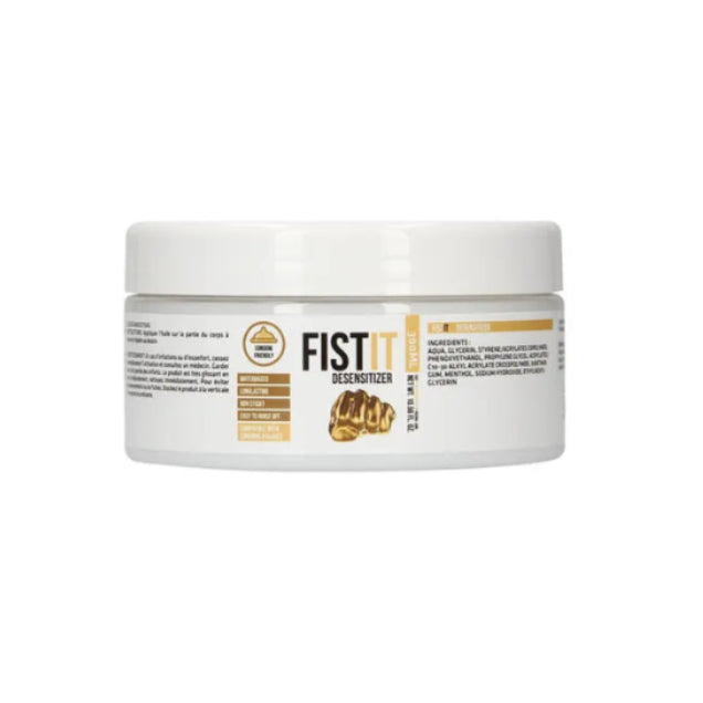 FIST IT desensitizer jar on a white background