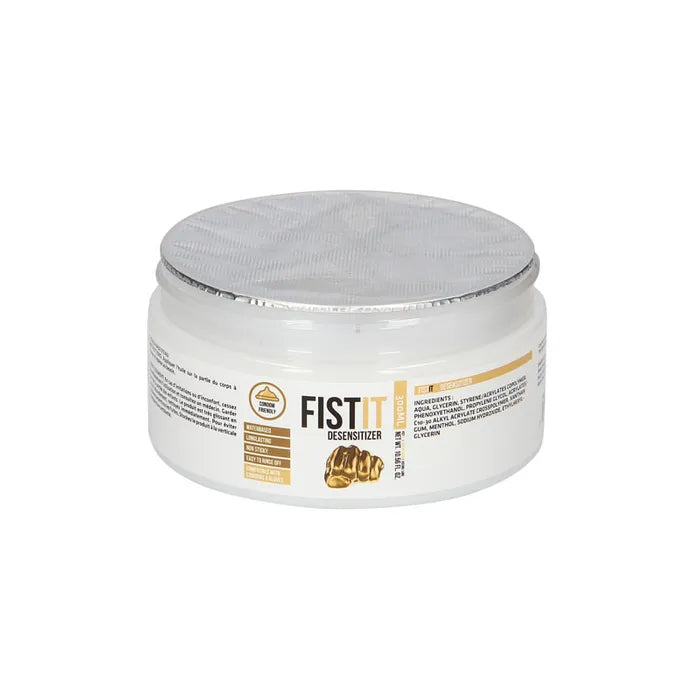 Jar of Fist Desensitizer on a white background