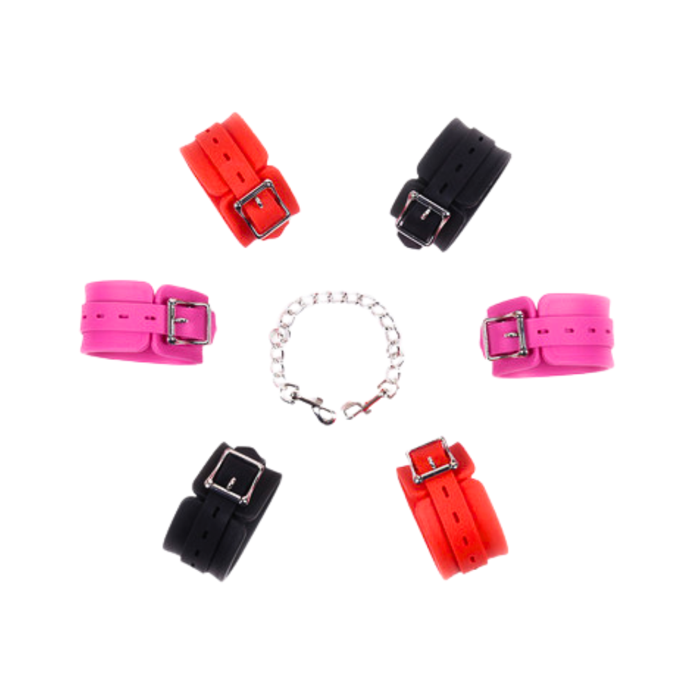 LOCKABLE SILICONE HANDCUFFS