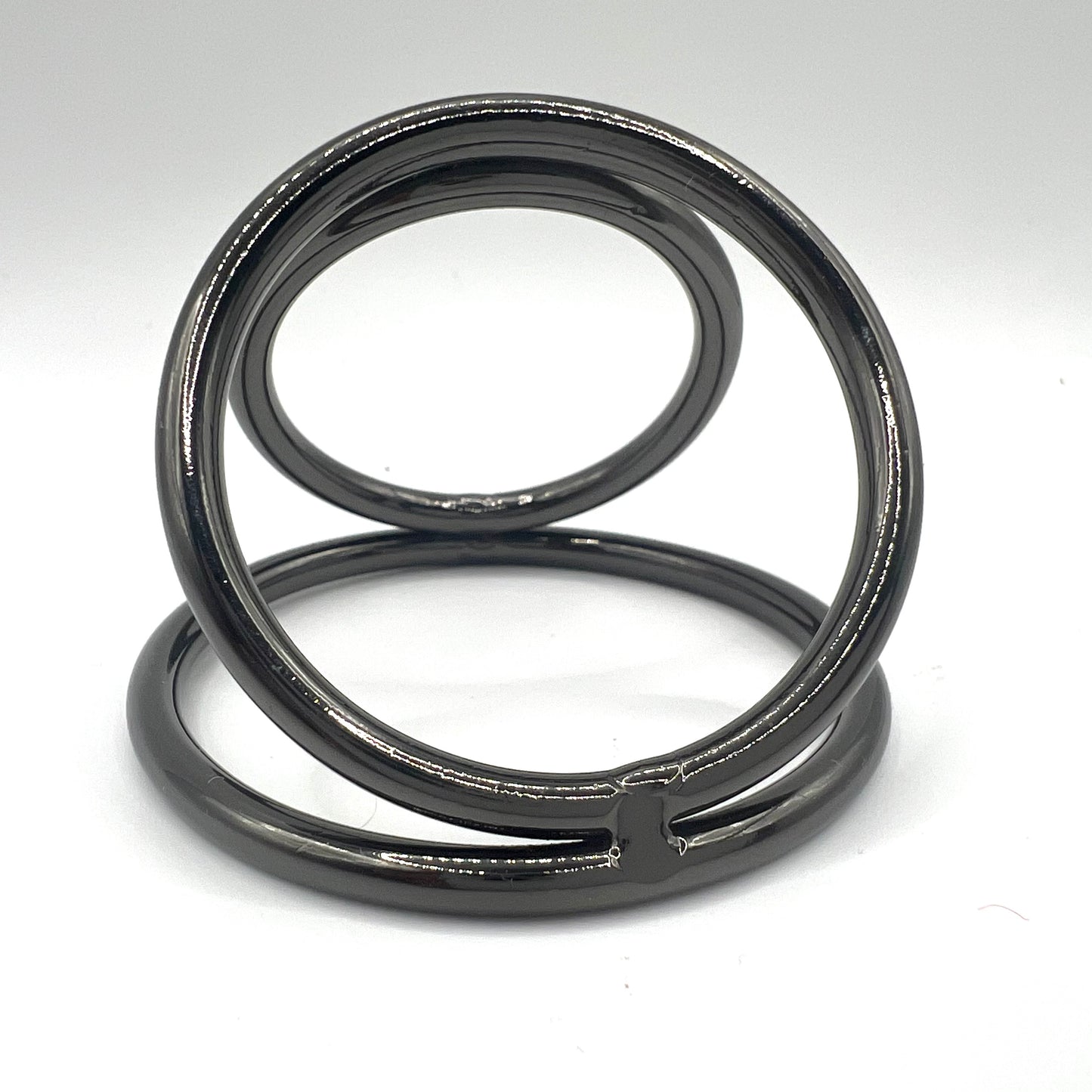 3 ring circus black metal cock ring 
