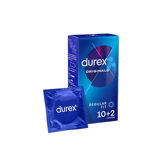 Durex Originals Regular Fit Condoms - Regular Fit Latex Condoms - 10 Pack + 2 Free