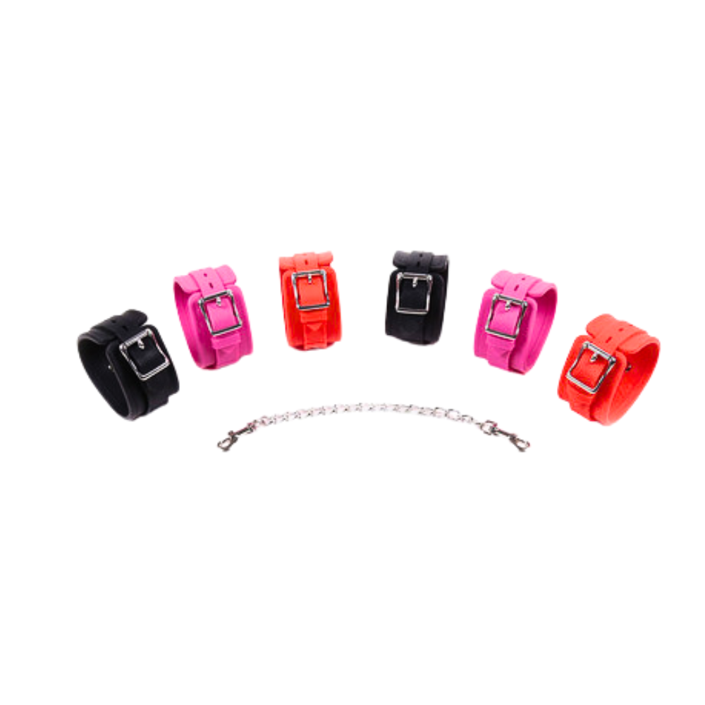 LOCKABLE SILICONE HANDCUFFS