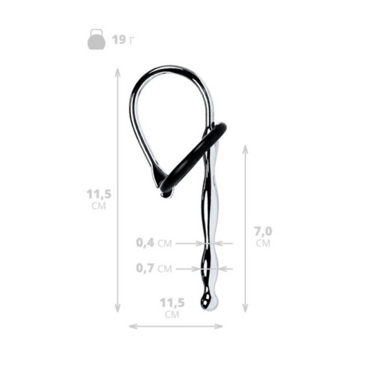Urethral Plug w Black Silicone Ring
