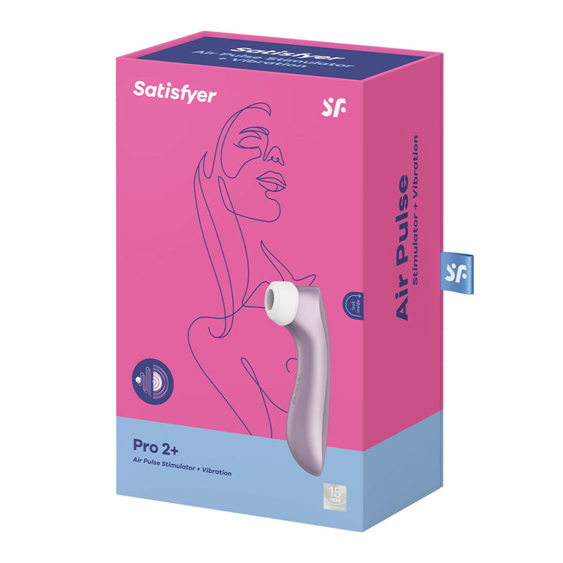 Satisfyer Pro 2+ Purple - Purple Touch-Free USB-Rechargeable Clitoral Stimulator with Vibration