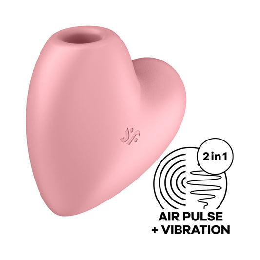 Satisfyer Cutie Heart - Light Pink - Light Pink USB Rechargeable Air Pulsation Stimulator with Vibration