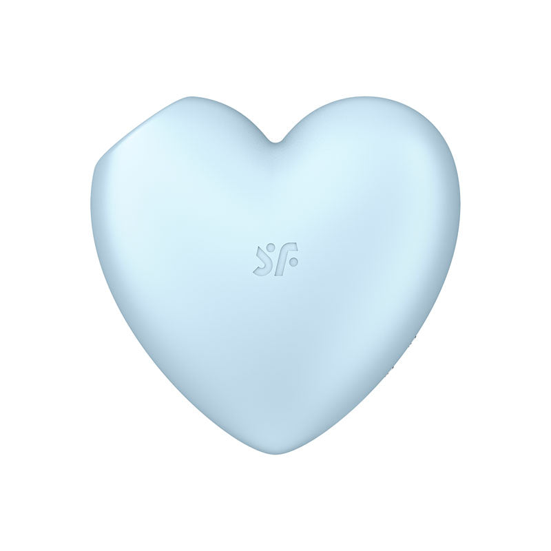 Satisfyer Cutie Heart - Blue - Blue USB Rechargeable Air Pulsation Stimulator with Vibration