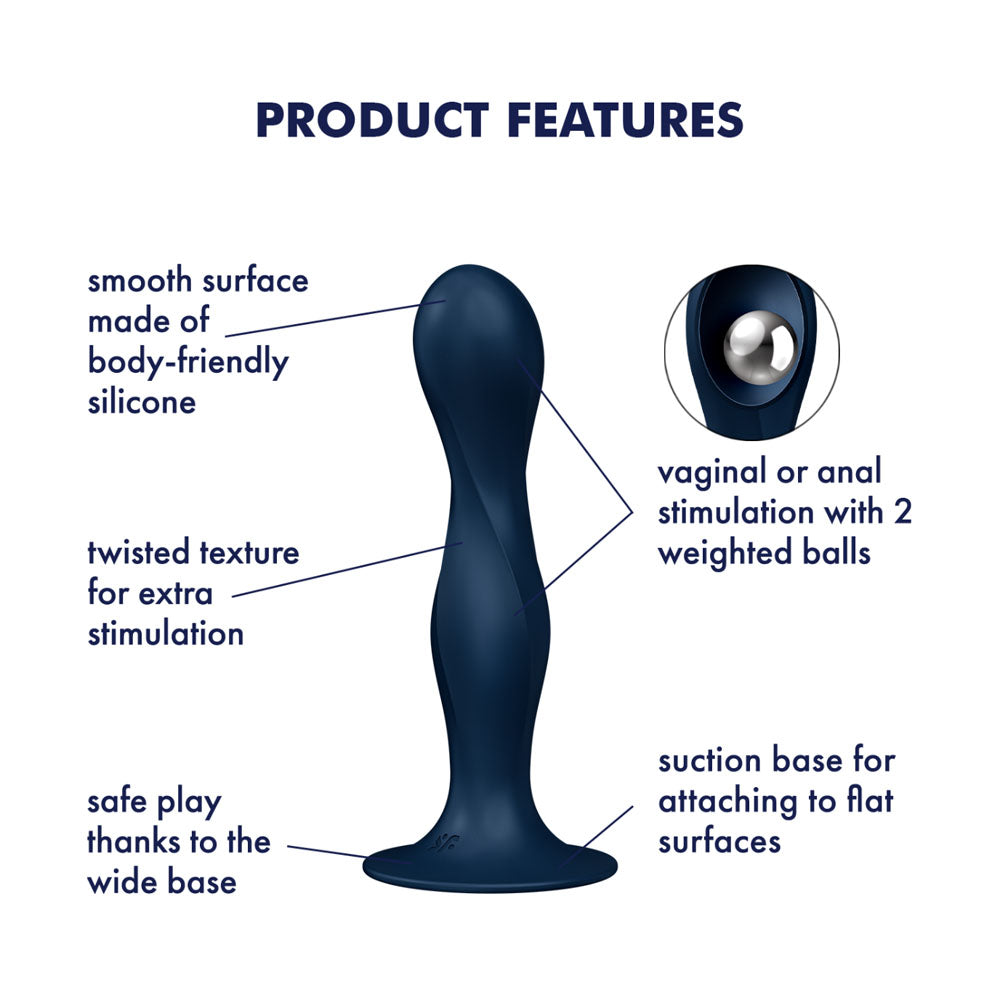 Satisfyer Double Ball-R - Dark Blue - Dark Blue Anal Plug