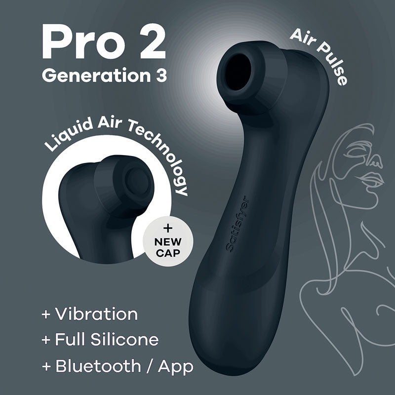 Satisfyer Pro 2 Generation 3 with App Control - Dark Grey - Dark Grey Touch-Free USB-Rechargeable Clitoral Stimulator