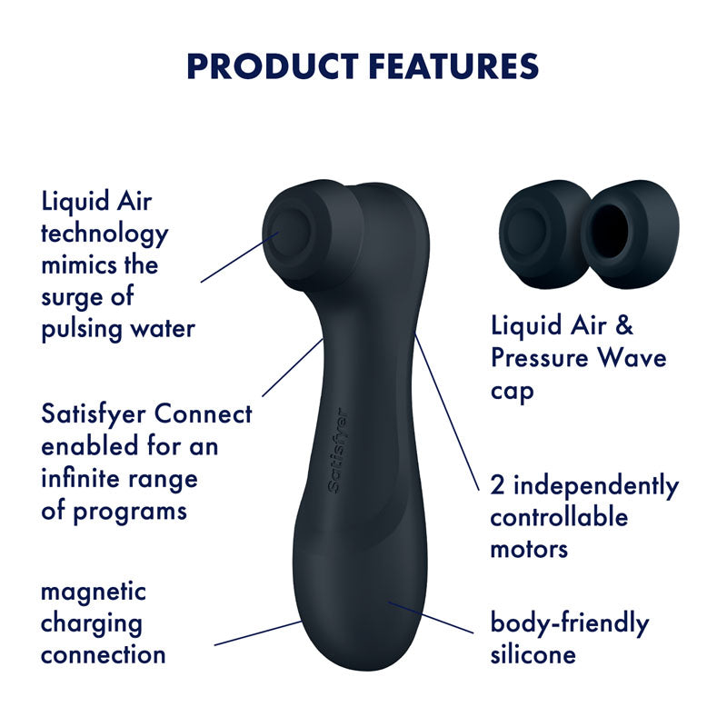 Satisfyer Pro 2 Generation 3 with App Control - Dark Grey - Dark Grey Touch-Free USB-Rechargeable Clitoral Stimulator