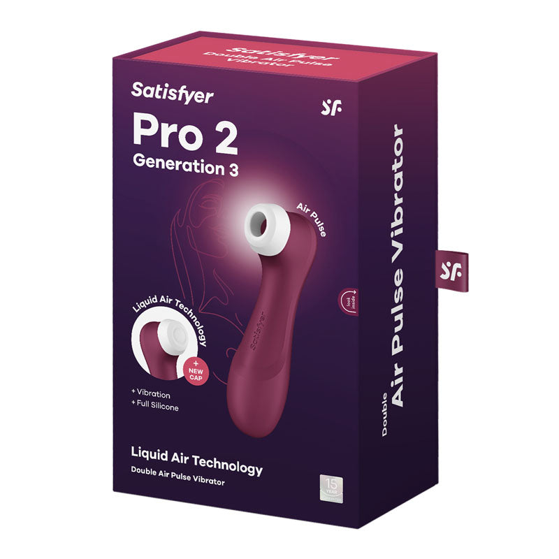 Satisfyer Pro 2 Generation 3 - Wine Red - Wine Red Touch-Free USB-Rechargeable Clitoral Stimulator