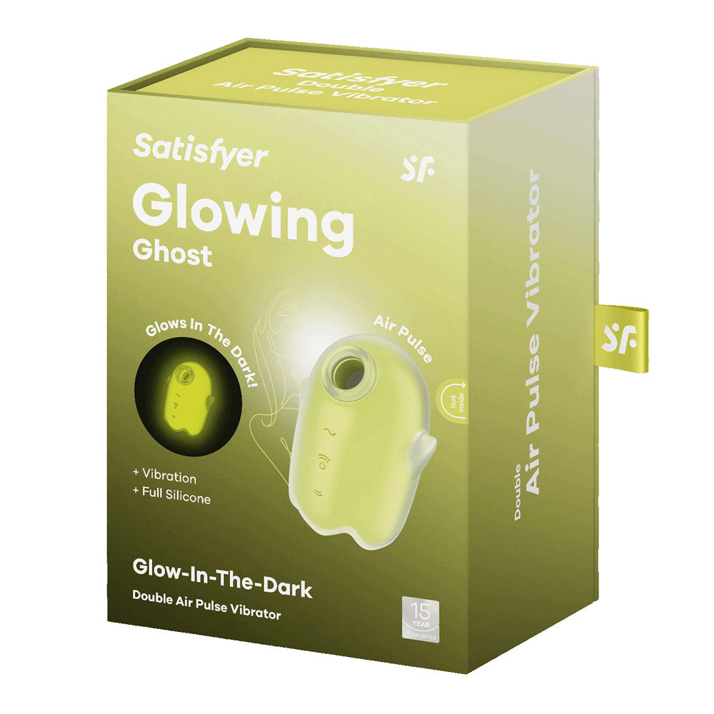 Satisfyer Glowing Ghost - Yellow - Glow in Dark Yellow USB Rechargeable Air Pulse Stimulator