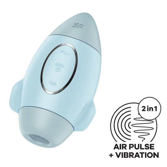 Satisfyer Mission Control - Blue - Blue USB Rechargeable Vibrating Air Pulse Stimulator