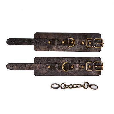 Vintage Leather Restraints with D-Ring - Bondage Shop