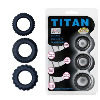 Titan Texured Silicone Cockrings (3 Pack)