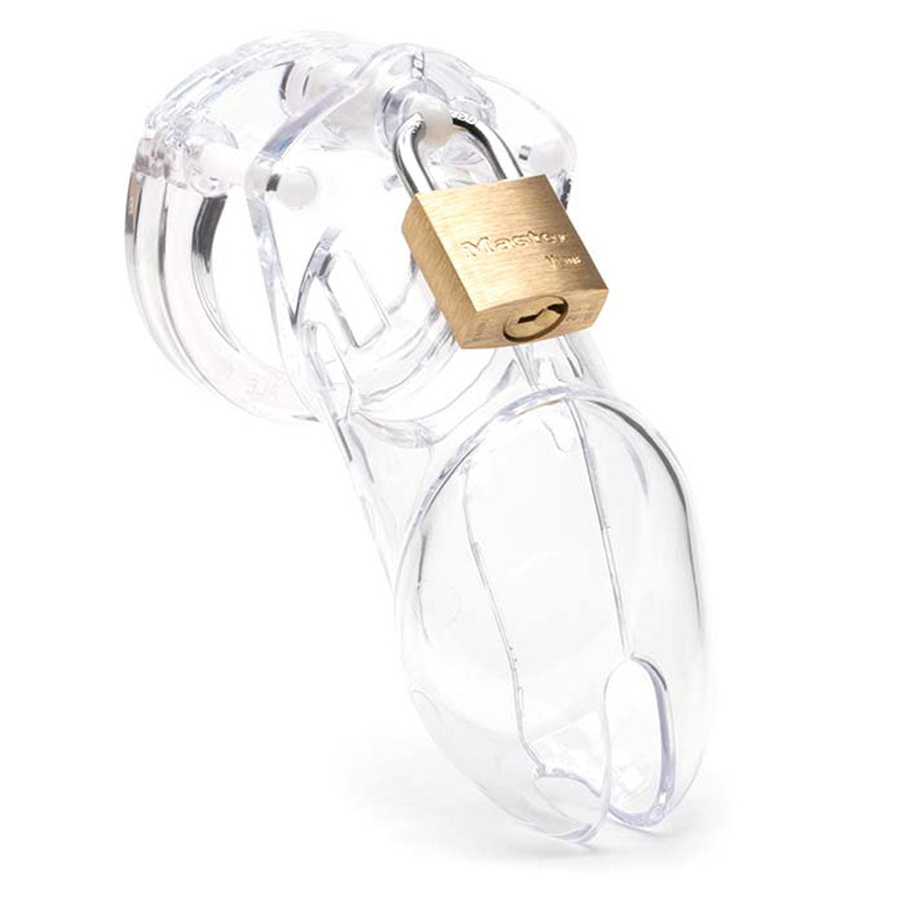 CB-6000 Chastity Cock Cage Kit - Clear - Clear 3.25 Inch Cock Cage Kit