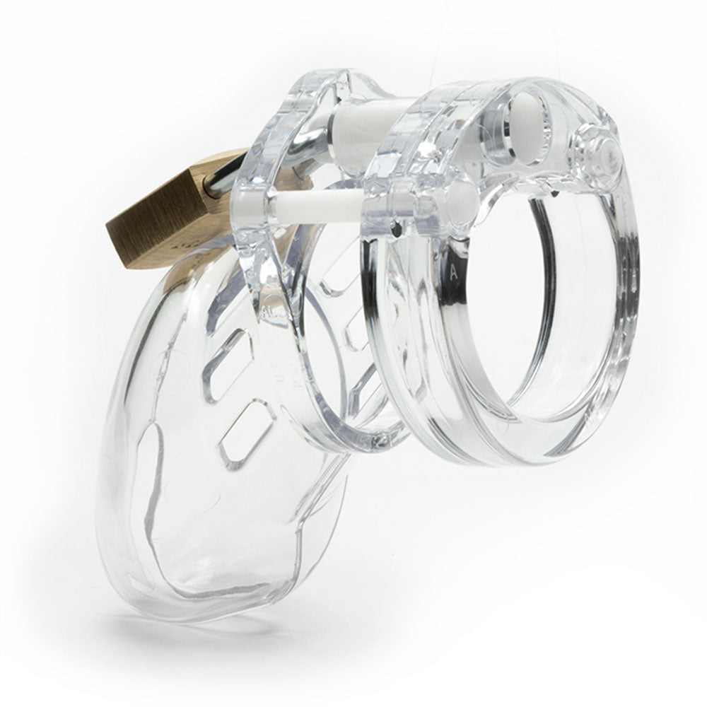 CB-6000S Chastity Cock Cage Kit - Clear - Clear 2.5 Inch Cock Cage Kit