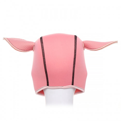 Pink hood with ears on a white background