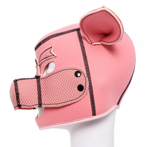 Pink helmet with animal design on a white background
