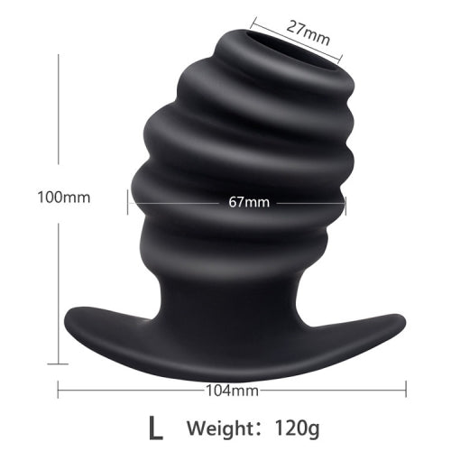 Ribbed Silicone Screw Tunnel Plug