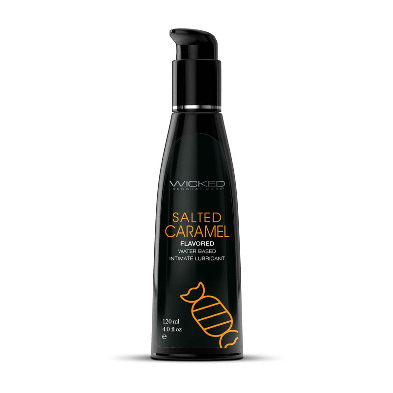 Wicked Aqua Salted Caramel - Salted Caramel Flavoured Water Based Lubricant - 120 ml (4 oz) Bottle