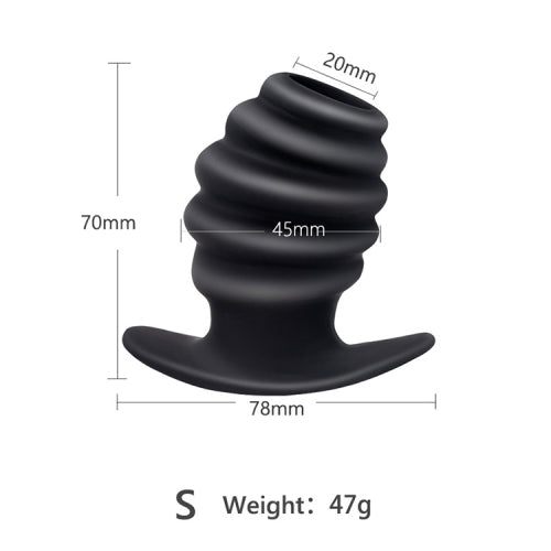 Ribbed Silicone Screw Tunnel Plug