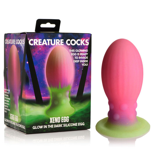 Creature Cocks Xeno Egg - Glow in Dark Pink 13.3 cm Large Fantasy Plug