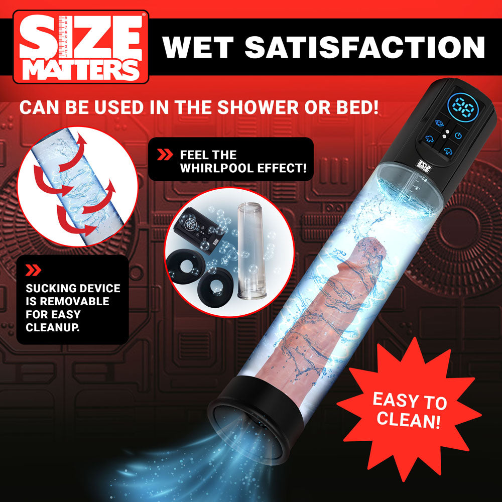 Size Matters Sucking Penis Pump - Clear USB Rechargeable Penis Pump