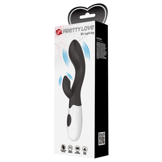 Black and white electronic device with packaging labeled 'Pretty Love' on a white background