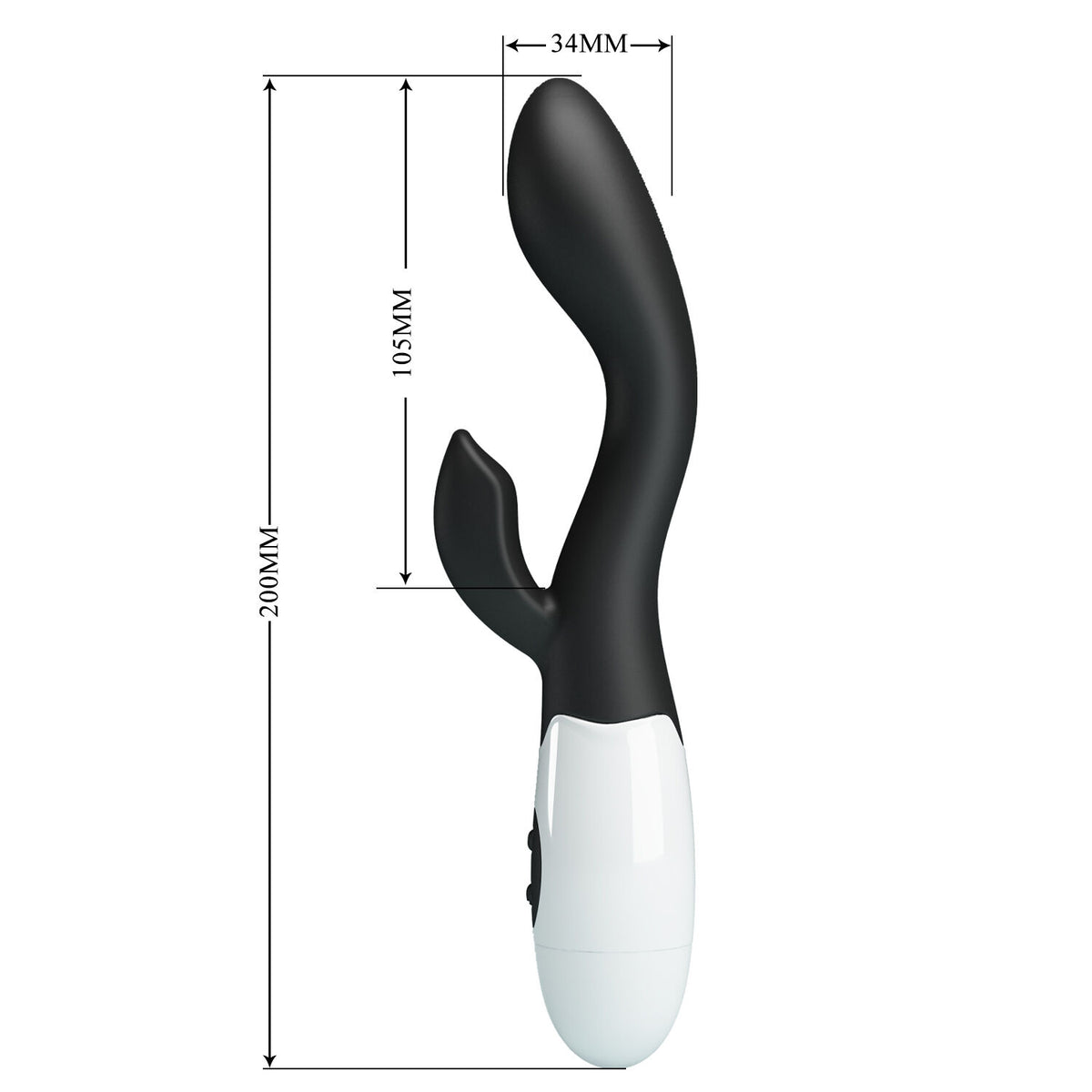 Black and white kitchen tool with measurements on a white background