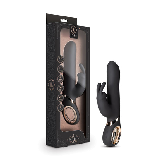 Lush Victoria - Black 22.9 cm (9'') USB Rechargeable Rabbit Vibrator