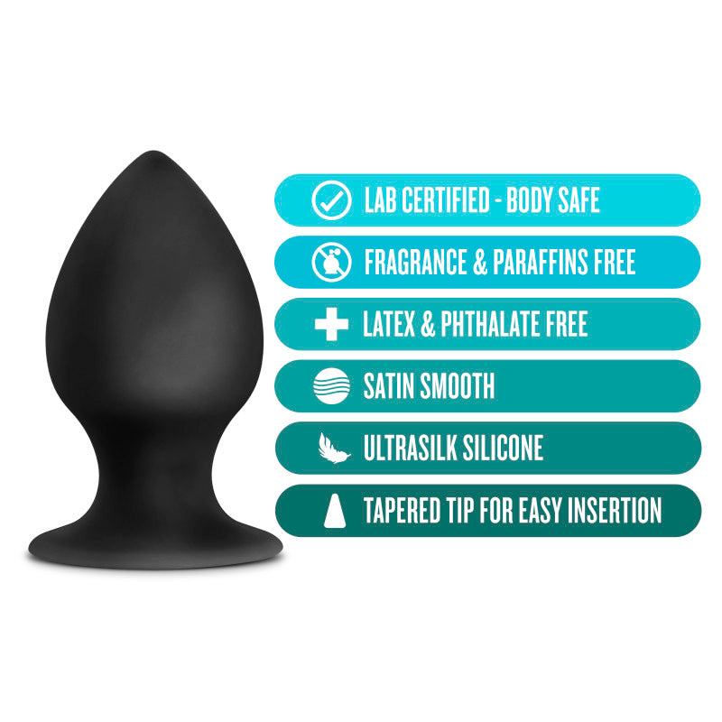 Anal Adventures Platinum Anal Stout Plug - Large - Black 9.5 cm Large Butt Plug