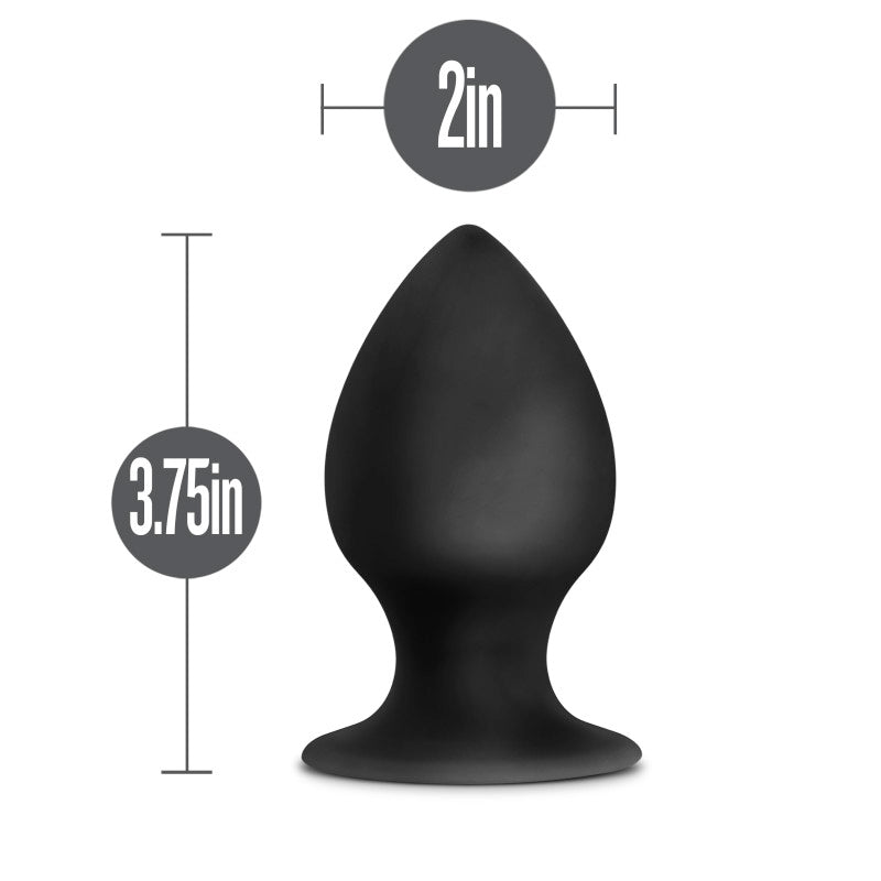 Anal Adventures Platinum Anal Stout Plug - Large - Black 9.5 cm Large Butt Plug